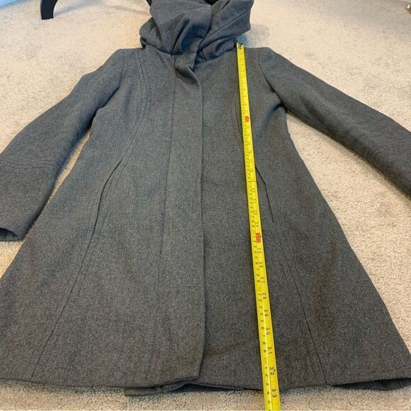 ZARA dark gray hooded fall winter coat Sz S - Picture 7 of 9